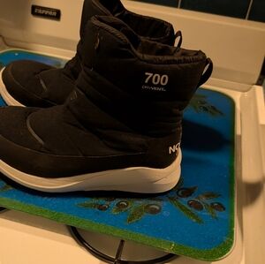 The North Face Black Winter Boots with White Soles